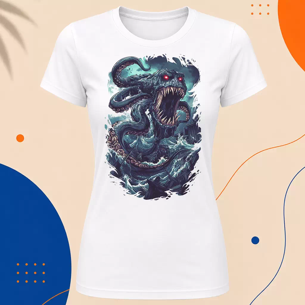Dámské tričko - Kraken - Chapadla pod lodí